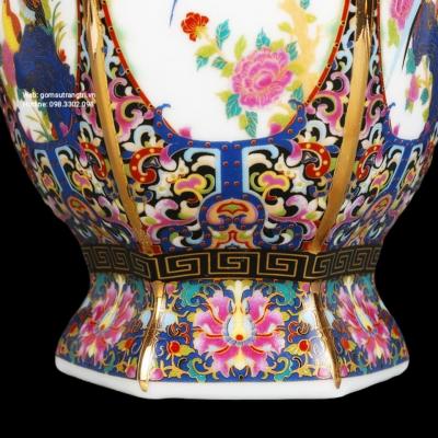 BÌNH LỤC GIÁC HỌA TIẾT TỨ QUÝ